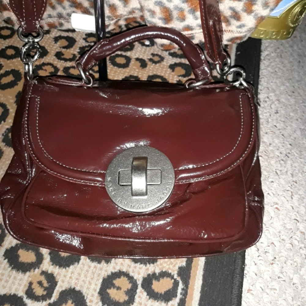 Marc Jacob's Chocolate Brown Patent Leather Crossbody Purse
